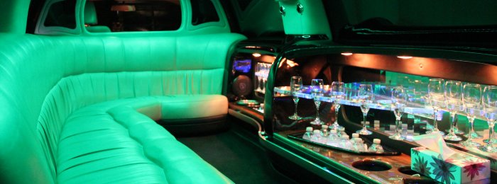 Inside of Ford Expedition 12-14 passenger SUV limo