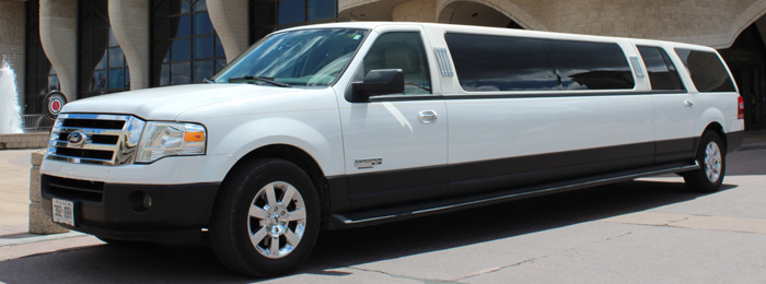 Outside of Ford Expedition 12-14 passenger SUV limo